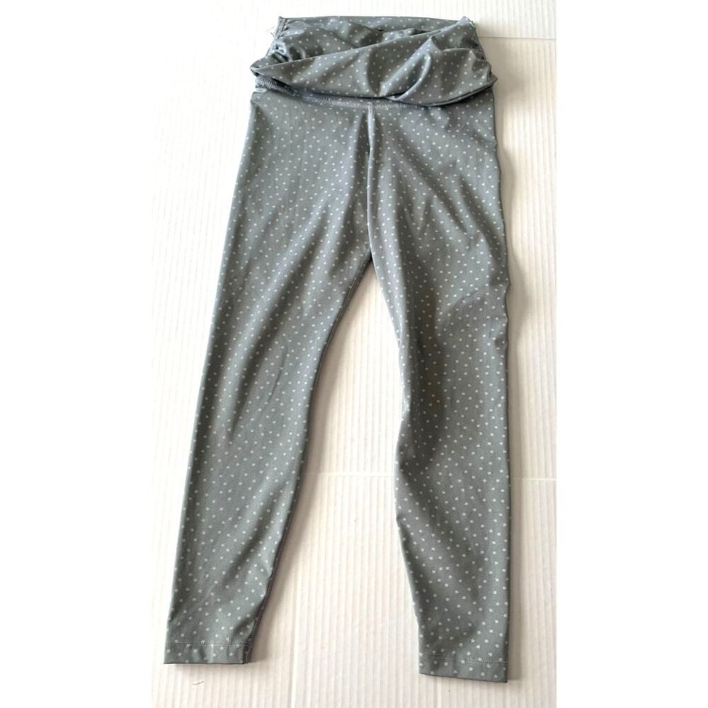 Nike Dri Fit Womens Size Small Twist Waist Gray Polka Dot Legging Criss Cross Wa